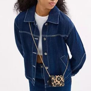 Coach leopard walker on a chain